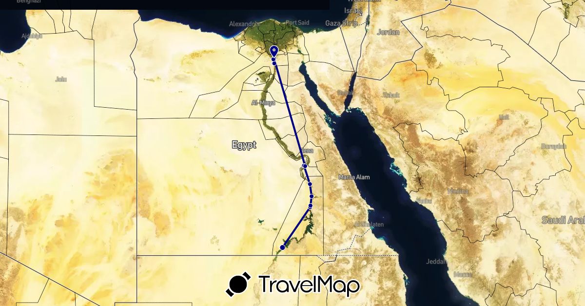 TravelMap itinerary: driving in Egypt (Africa)