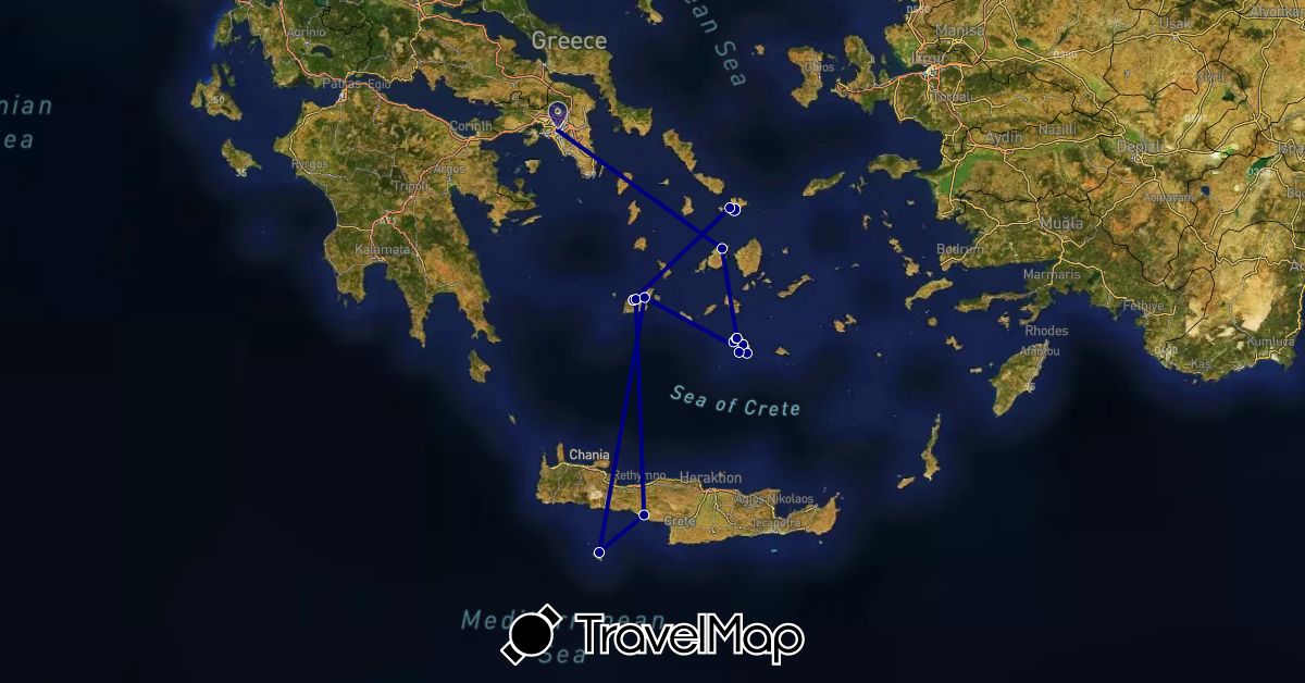 TravelMap itinerary: driving in Greece (Europe)